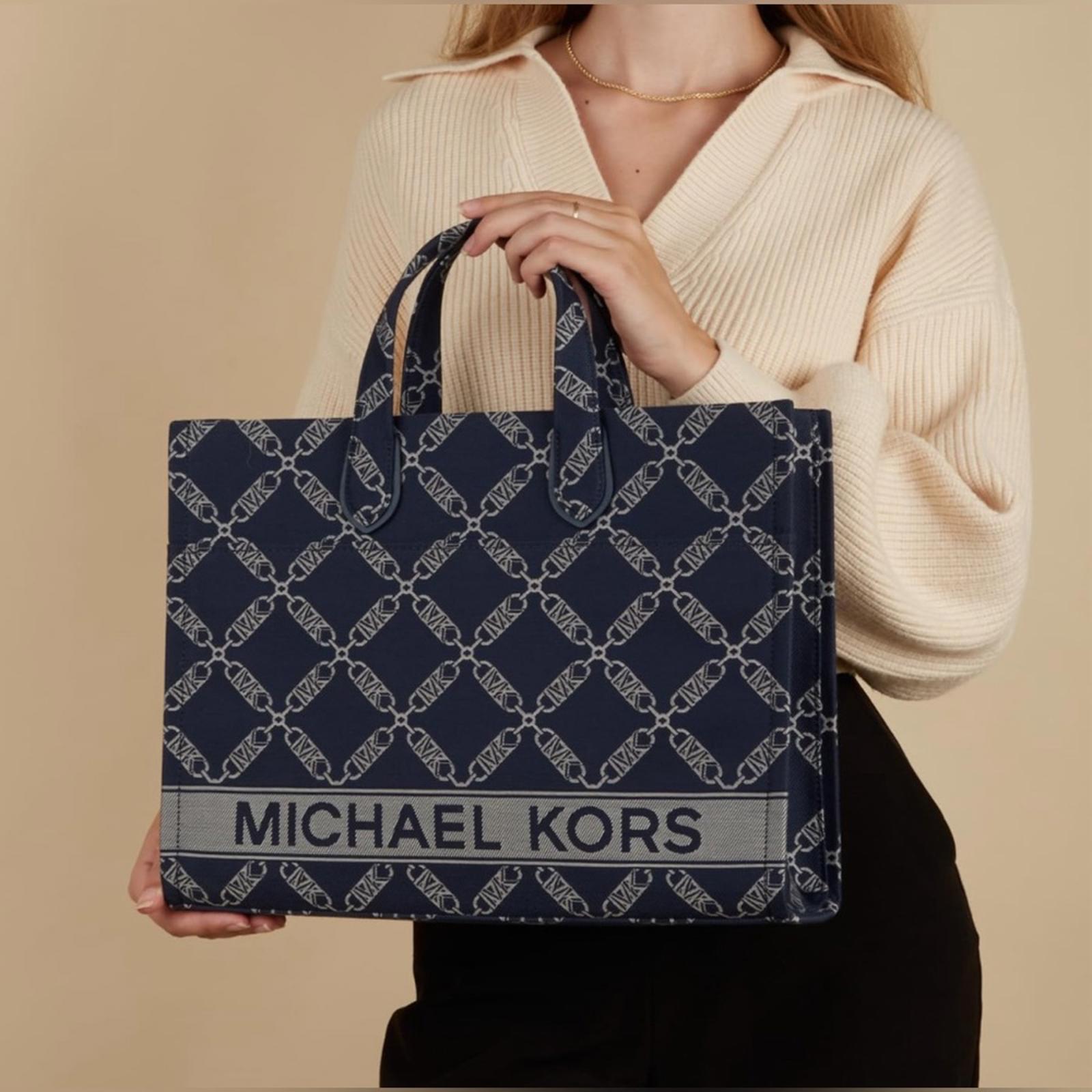Michael Kors Gigi Large Grab Monogram Denim Tote Bag, Navy, New w/Tag (SOLD OUT)