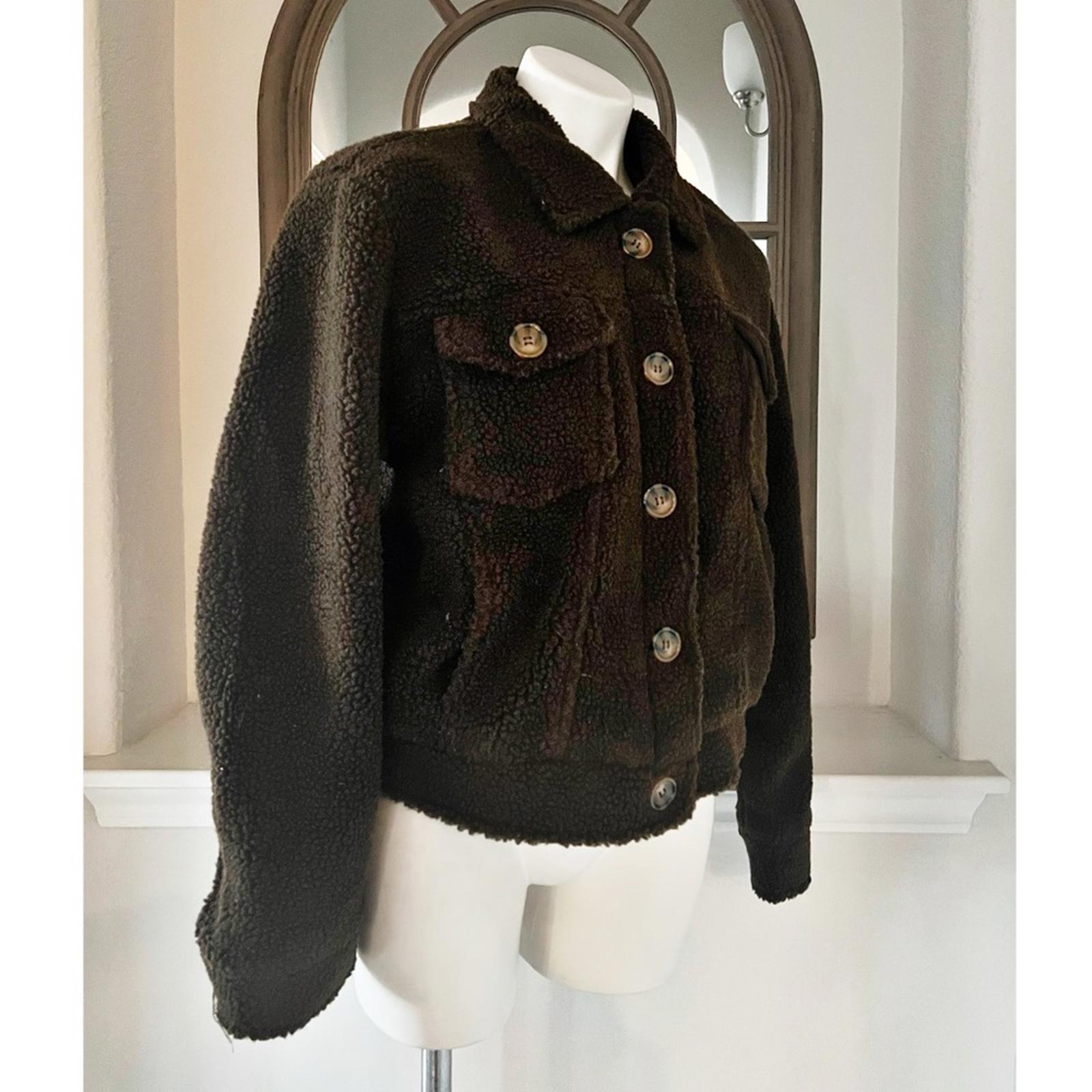 NWT Ashley Vintage Charm Sherpa Jacket in Brown Bracken  Size L New w/Tag