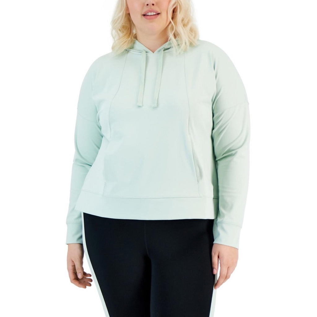 ID Ideology Techy Drawstring-Hood Hoodie, Mint Wash Plus Size 1X New w/Tag