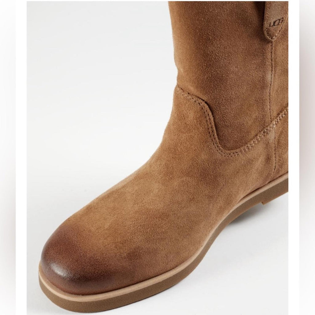 UGG Josefene Leather Short Boots in Chestnut, Size 5.5, New without Box
