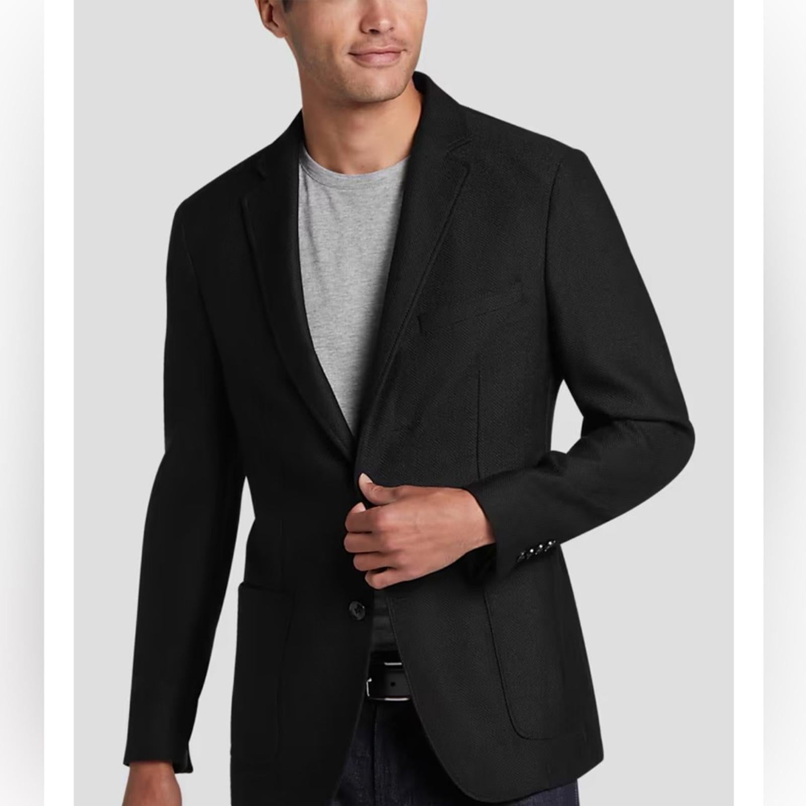 Calvin Klein Slim Fit Stretch Textured Sport Coat in Black, Size 41L NWT $295