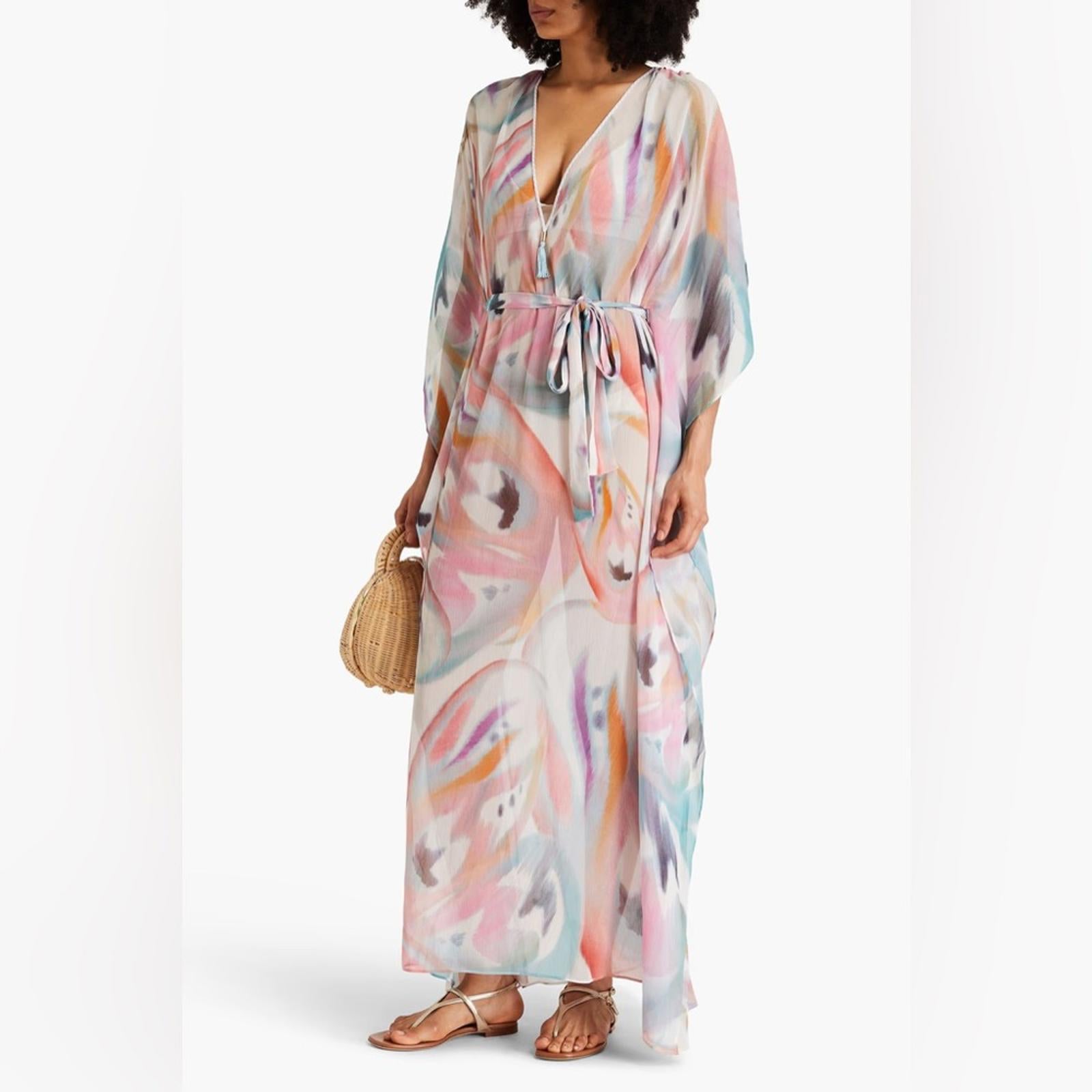 Etro Abito Mare Kaftan-Style Dress in Pastel (Made in Italy) Size 38, NWT $1,550