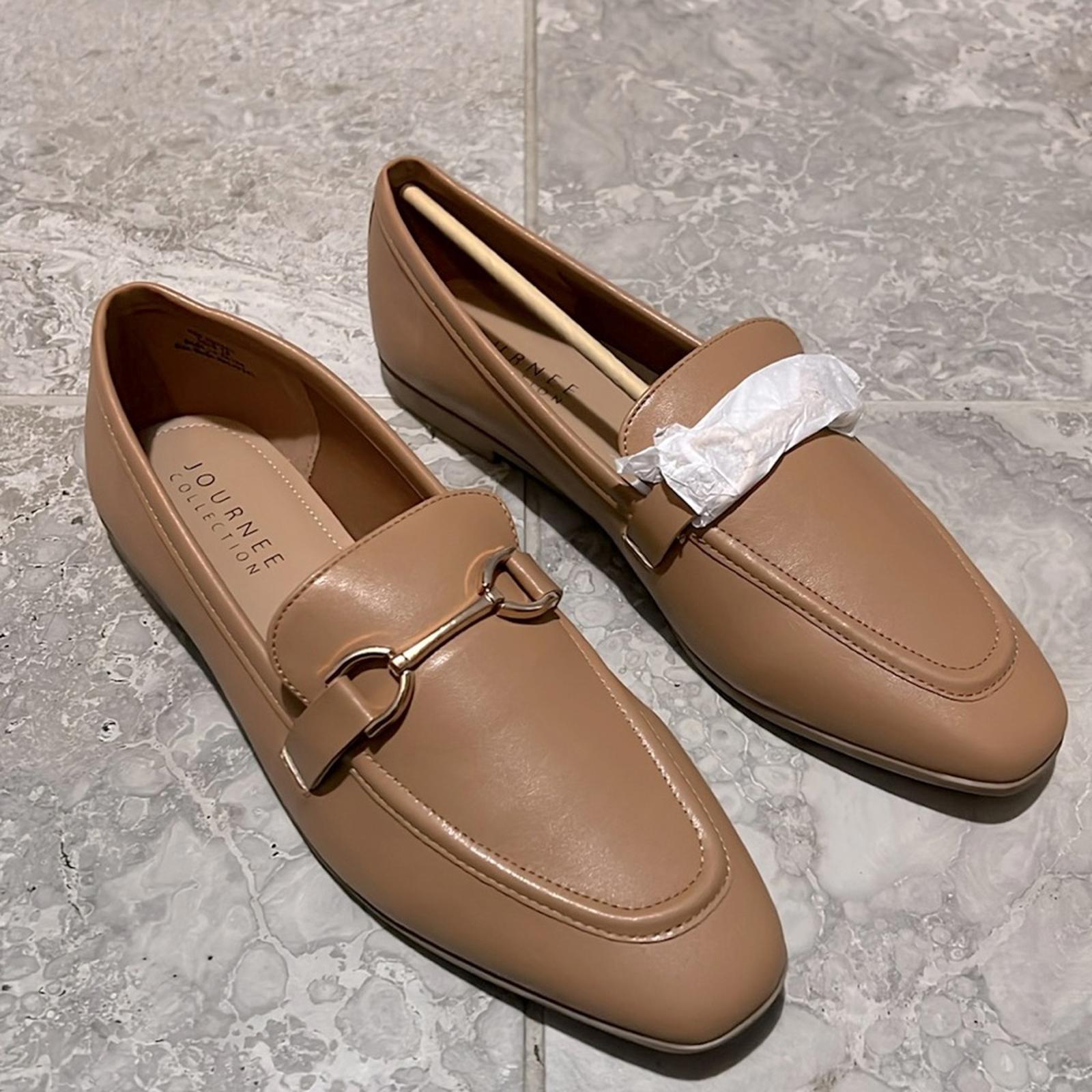 Journee Collection Mizza Slip-On Loafers in Tan, Size 12 NEW in Box