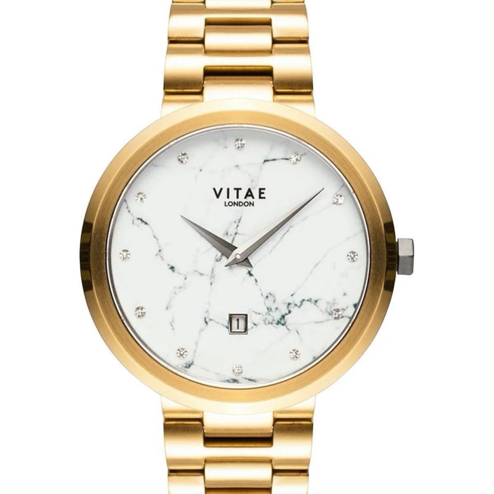 Vitae London Elmington Gold-Tone Stainless Steel Bracelet Watch 36mm NWT $259