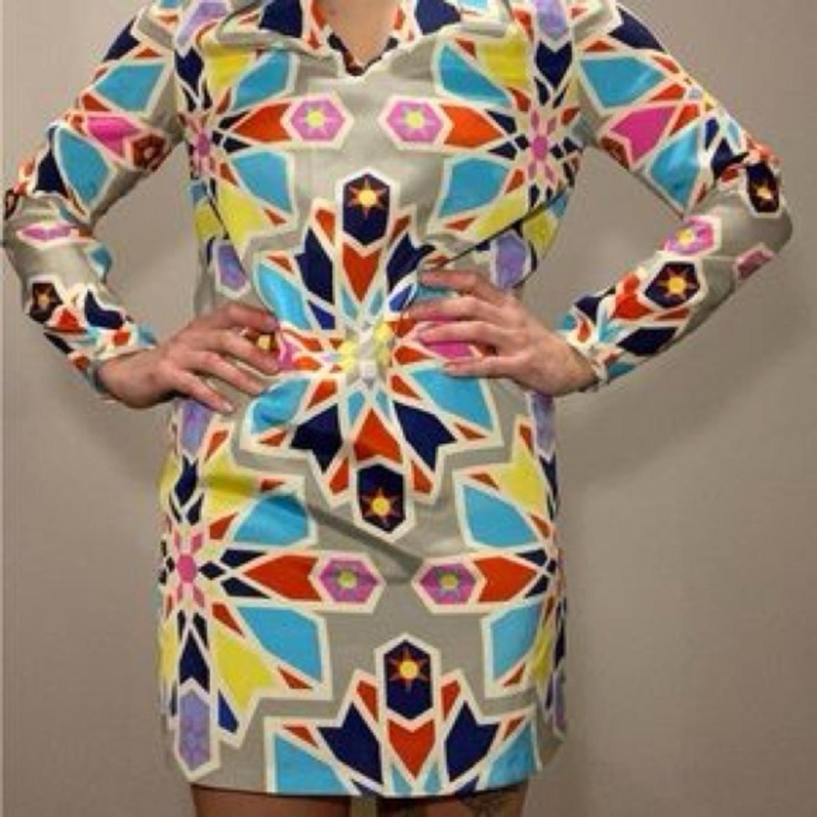 NWT Mara Hoffman Compass Long Sleeve Geometric Print Dress Size L New w/Tag $264