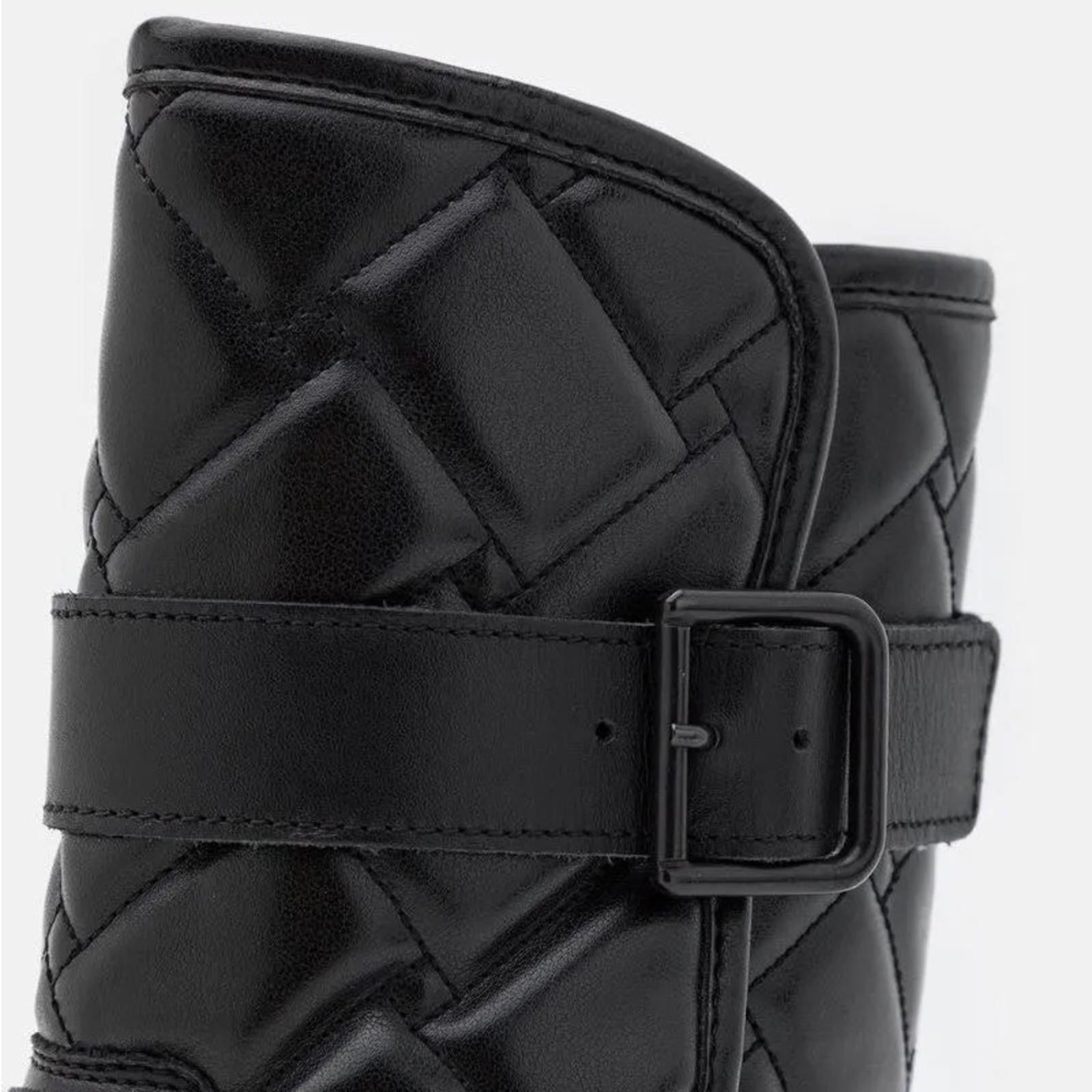 Kurt Geiger London Kingston Quilted Moto Boots, Black, Size EU 36.5 New w/o Box