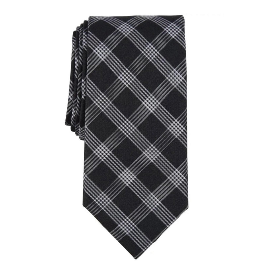 Michael Kors Men's Lombard Check Tie in Black/White Plaid, One Size, NWT