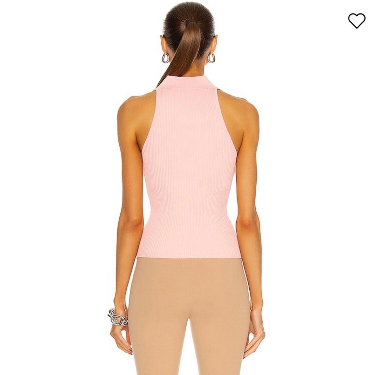 A.L.C. Asher Ribbed Top in Pink Sand, Size L New w/Tag Retail $295