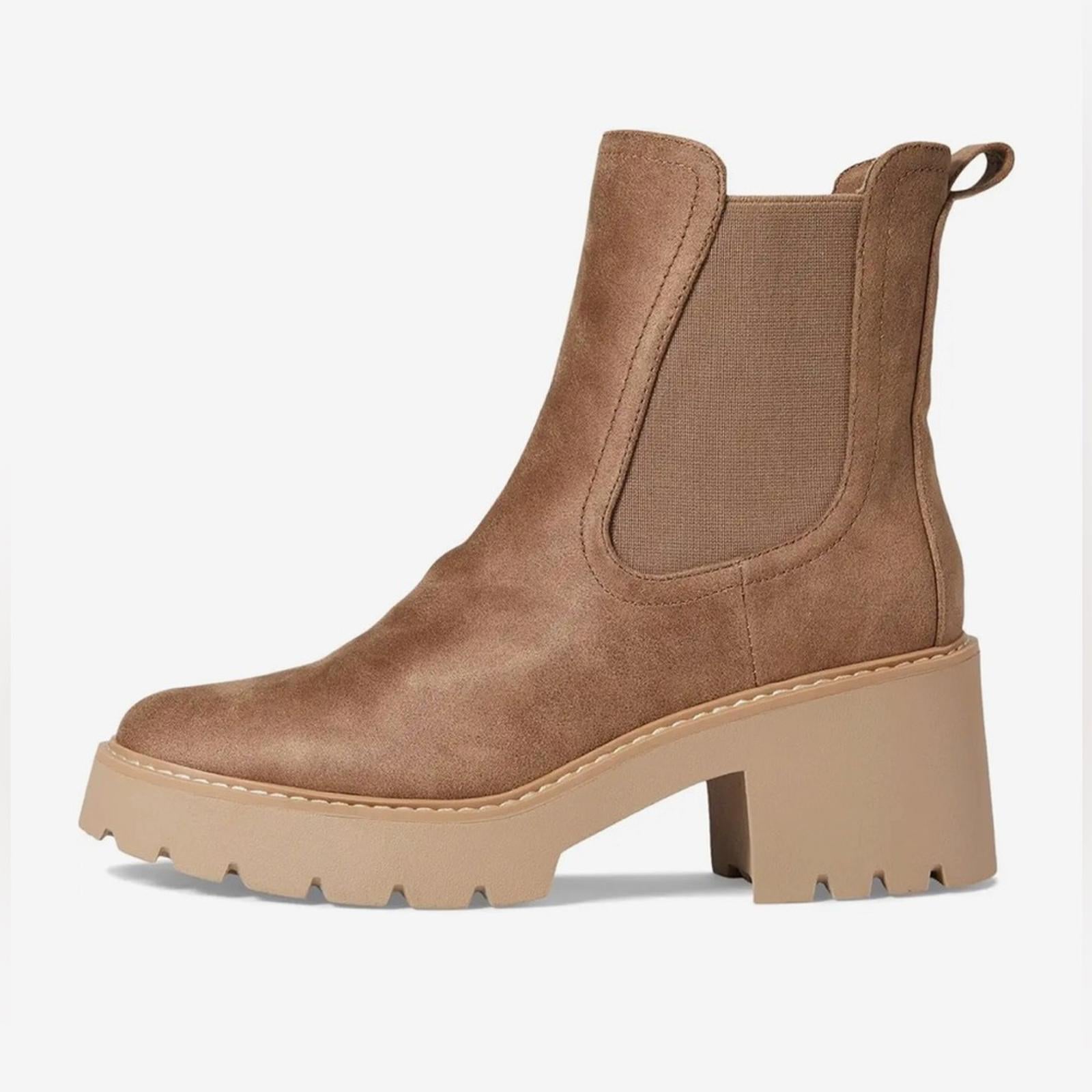 Dolce Vita Tobias Platform Lug Chelsea Boots in Truffle, Size 10 NEW in Box