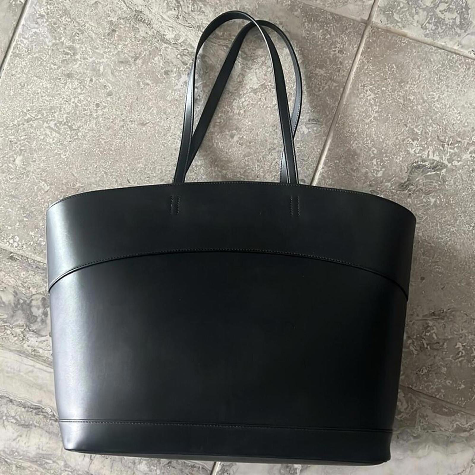 Ferragamo Charming Medium Leather Tote Bag in Black, New with Tag