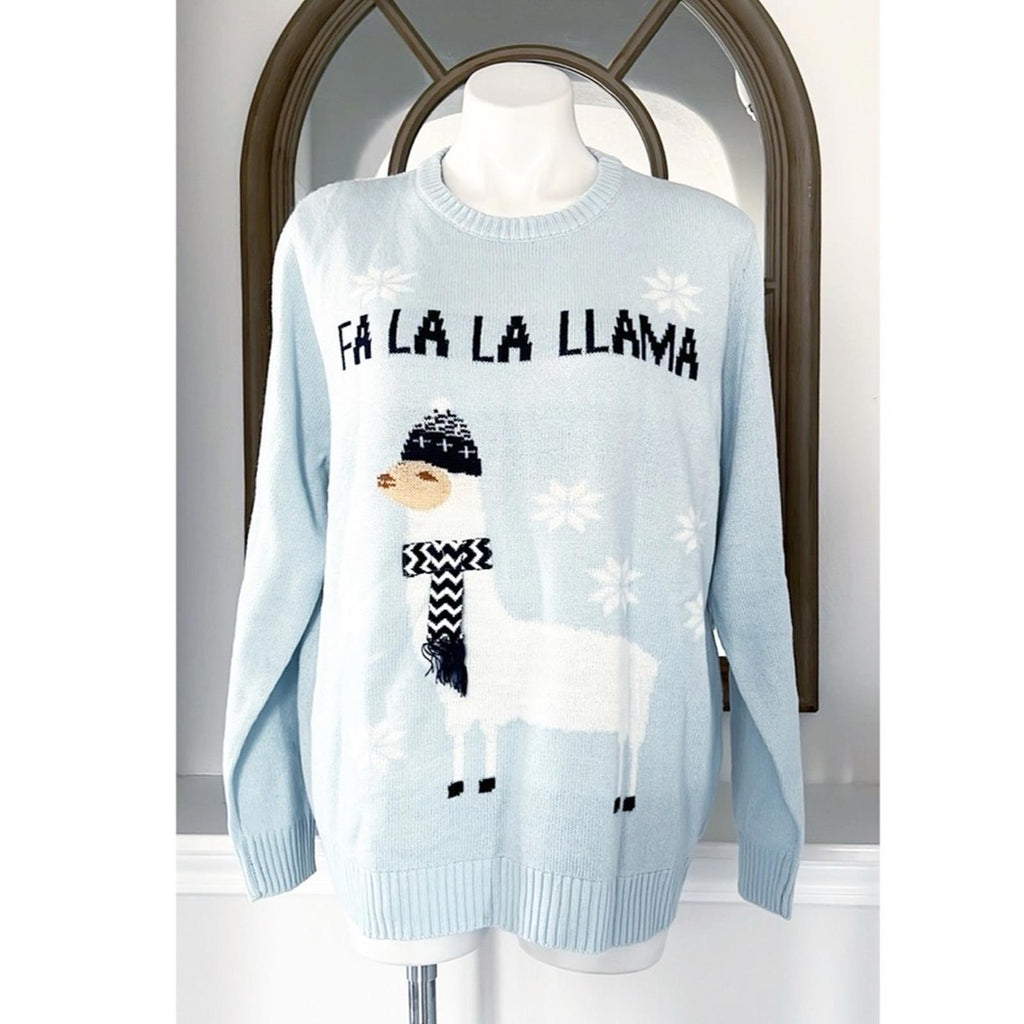 Avenue “Fa La La Llama” Crewneck Holiday Sweater Pullover Size Large EXCELLENT!