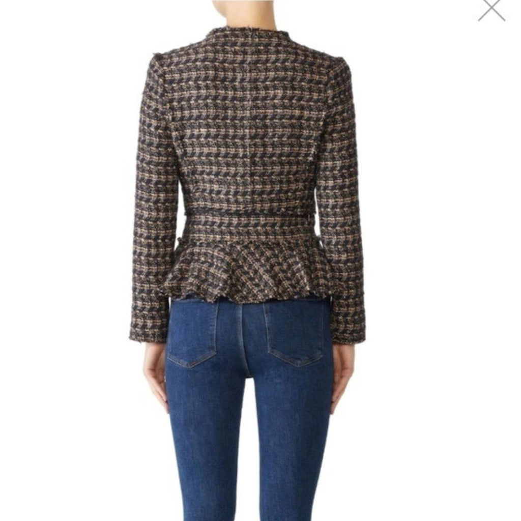 Rebecca Taylor Multi Tweed Ruffle Blazer Jacket, NWT, Size 10