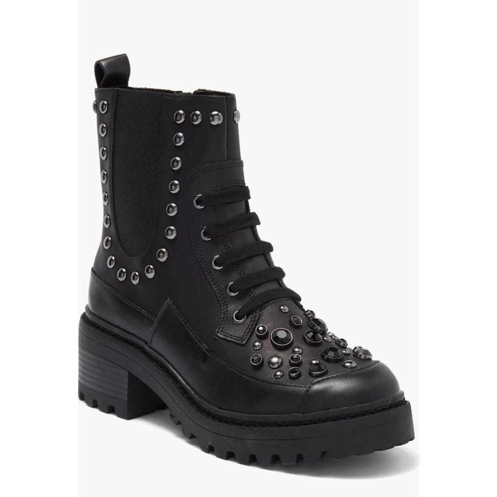 Karl Lagerfeld Breck Embellished Lug Boot, Black Size 35 | US 5 New w/o Box $229