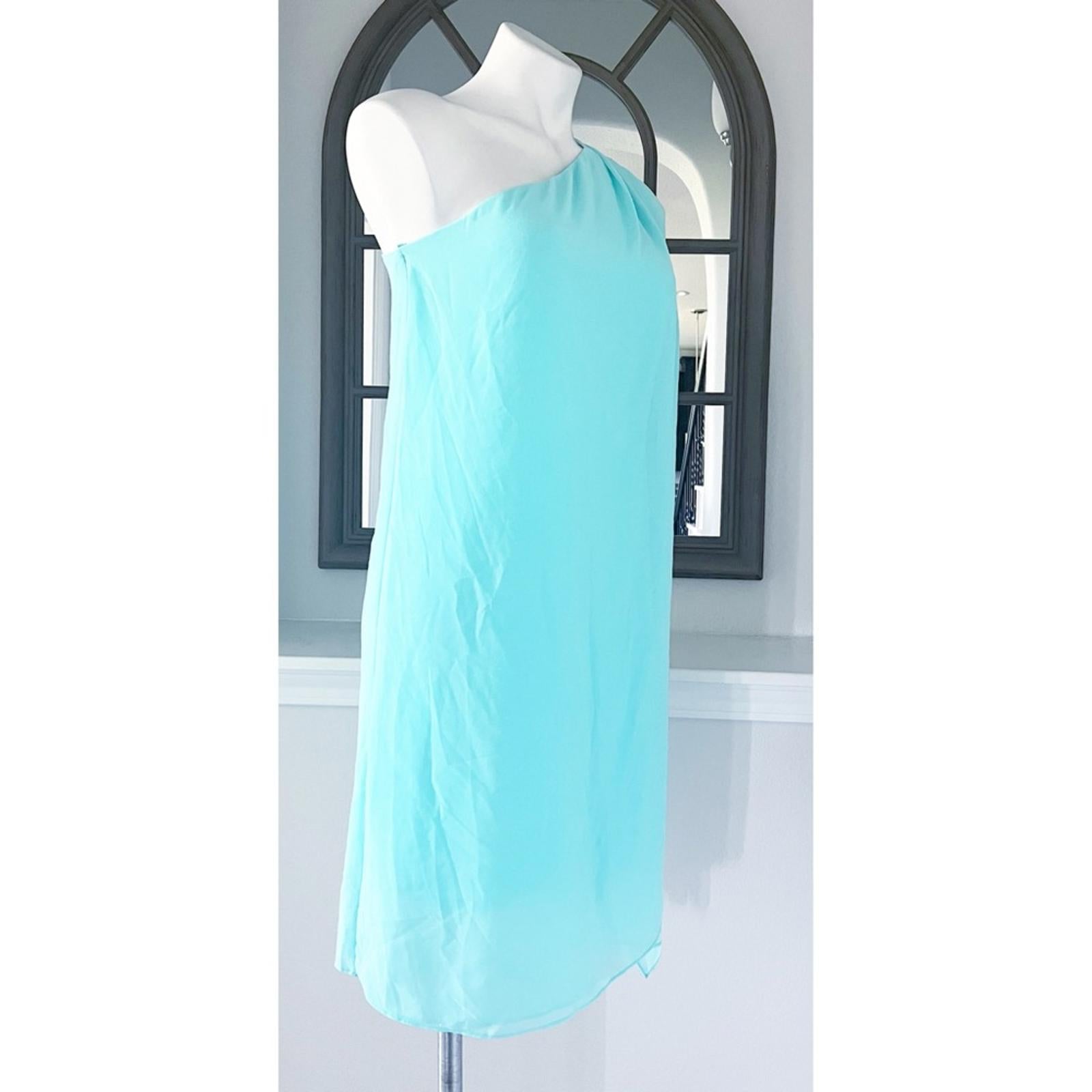 Kobi Halperin Sabrina One Shoulder Dress, Teal Size XS New w/Tag Retail $398