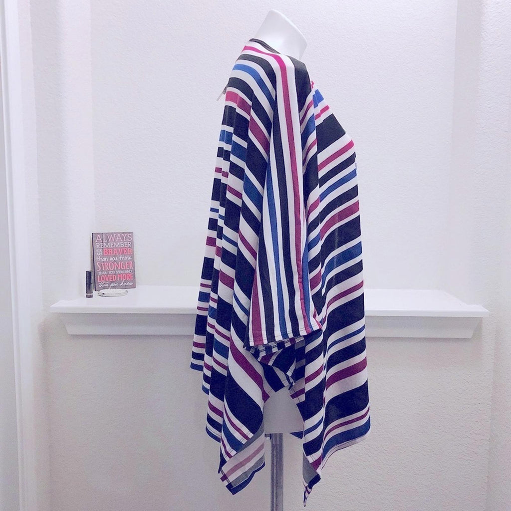 Travel Elements Striped Cardigan, Poncho Knit Sweater Size L New w/Tag