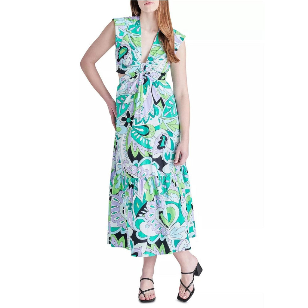 Steve Madden Amanda Cutout Midi Dress, Multi Size XL New w/Tag in Packaging