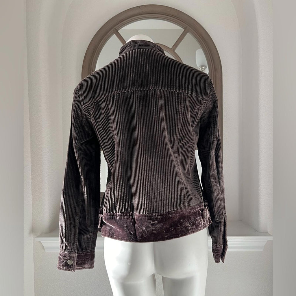 J.Jill Brown Velour Jacket, Cotton Size XS