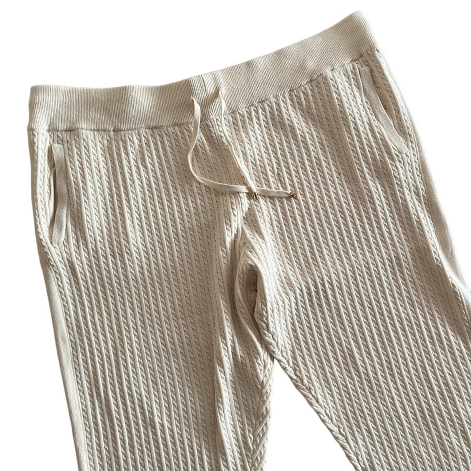 Lauren Ralph Lauren Cable-knit Jogger Pants Plus Size XXL, Winter Cream NWT $145