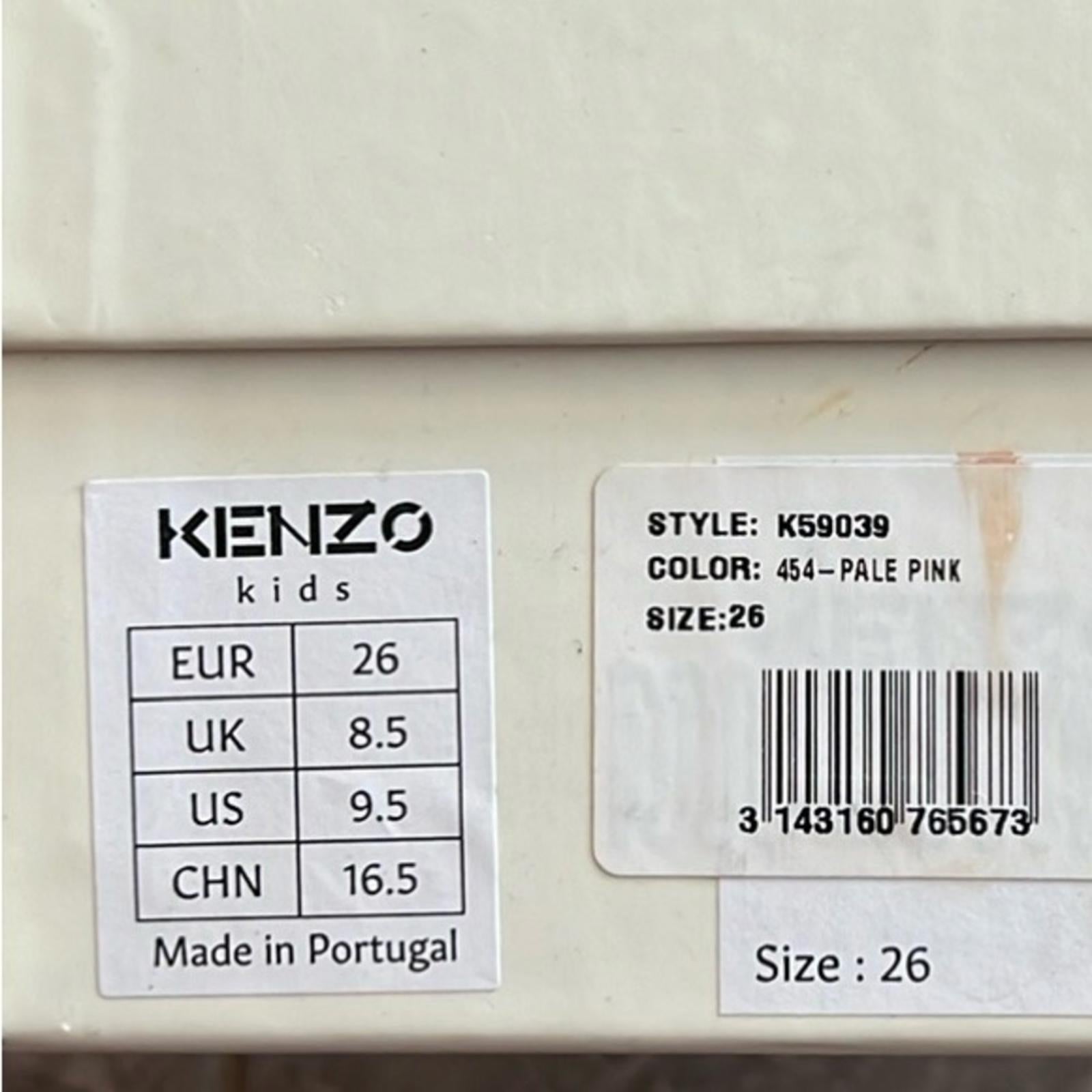 Kenzo Tiger Leather Low-Top Sneakers in Pink, NWT, Size EU 26, US 9.5