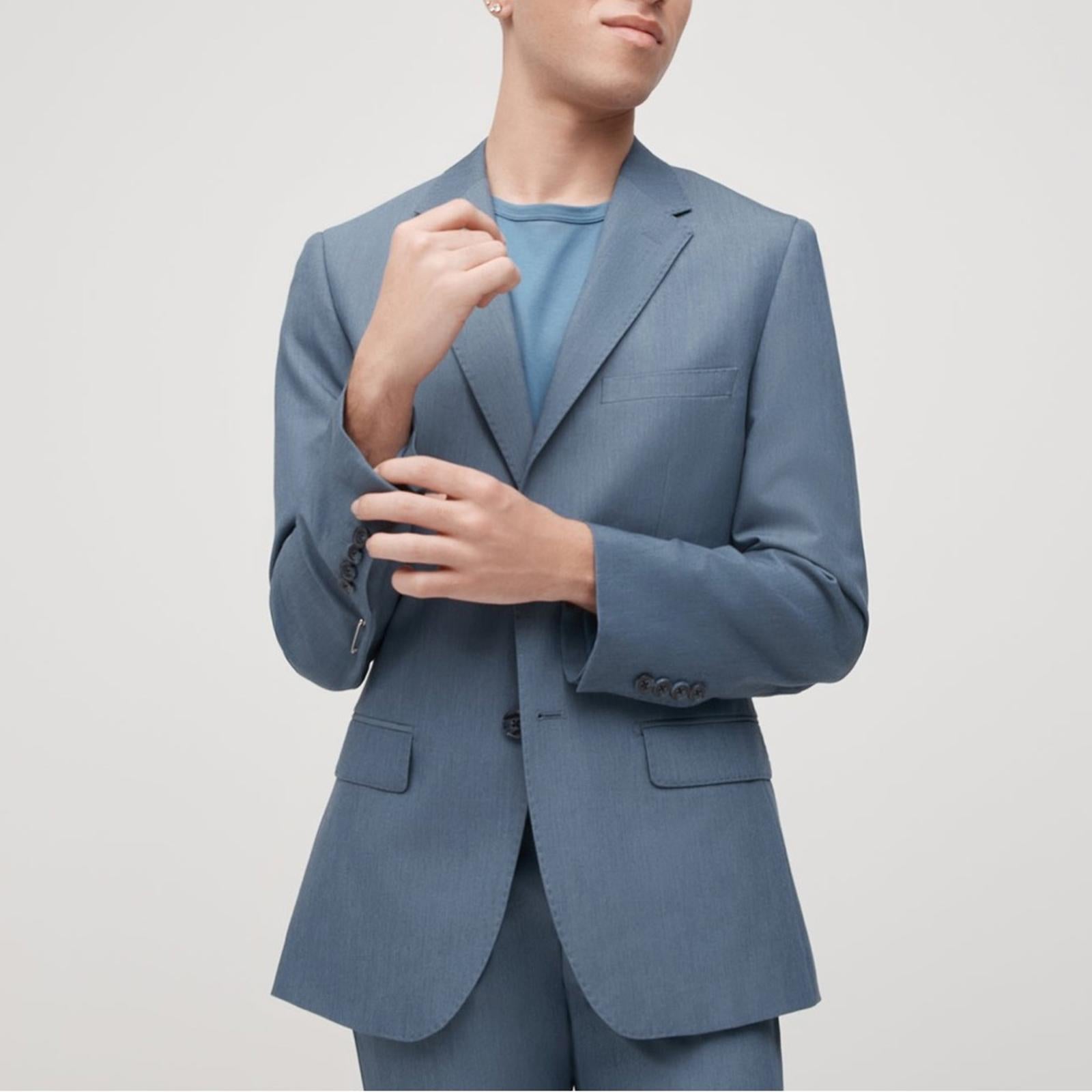 Suit Shop Men's Light Blue Slim Jacket Size 48 Long, New w/Tag, Retail $199