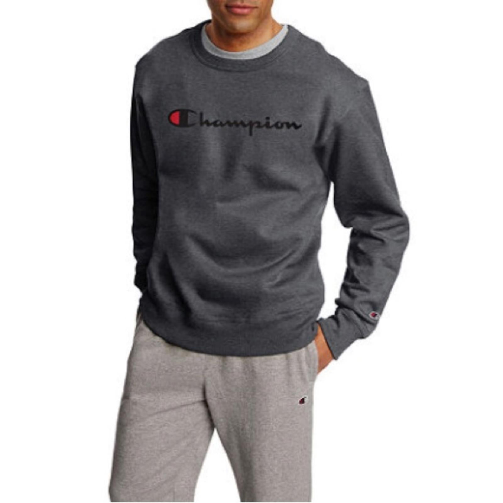 Champion Powerblend Fleece Logo Sweatshirt, Granite Heat Size 2X New w/Tag $50