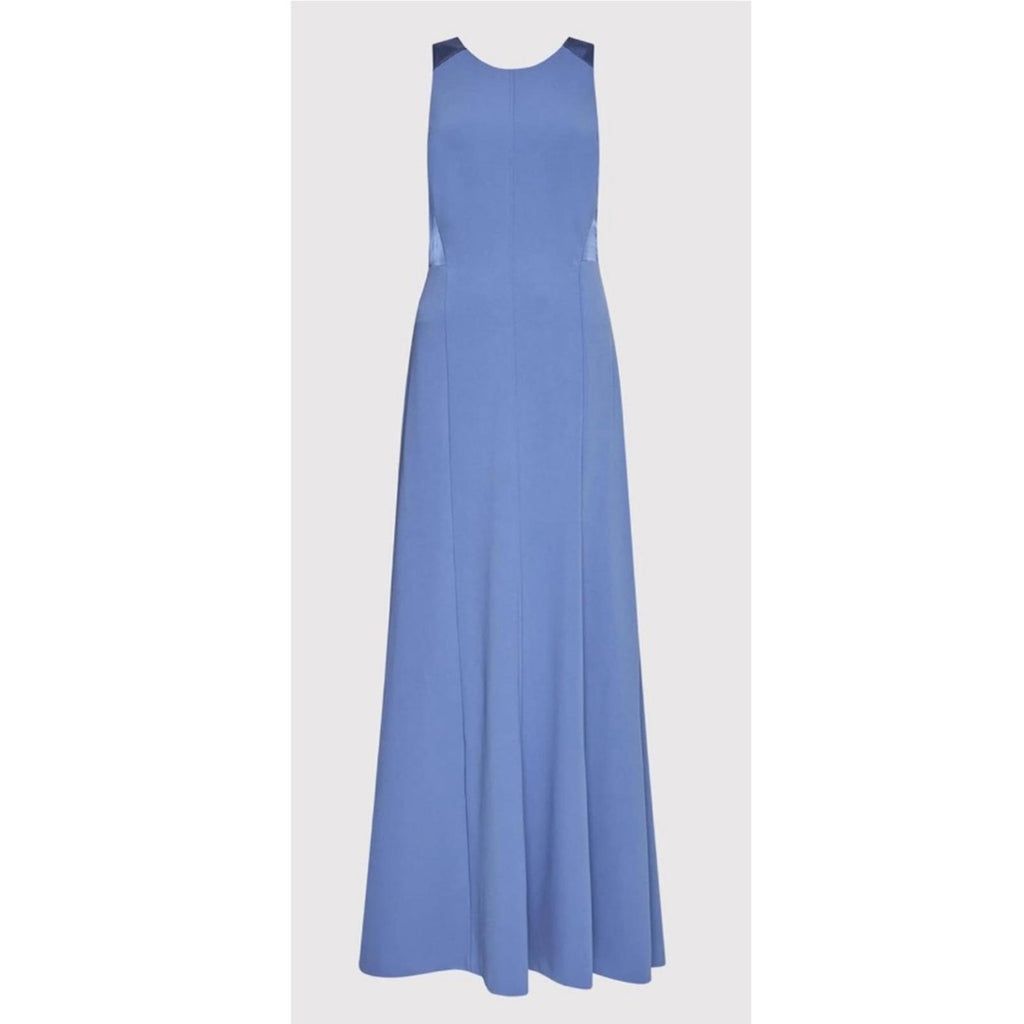 New DKNY Cross-Back Scuba Crepe Jewel Neck Evening Gown, Size 8 New w/Tag
