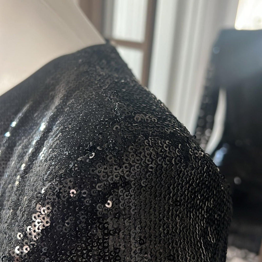 L'Agence "Alba" Sequin-Embellished Mini Dress w/Padded Shoulders Size 2 NWT $495