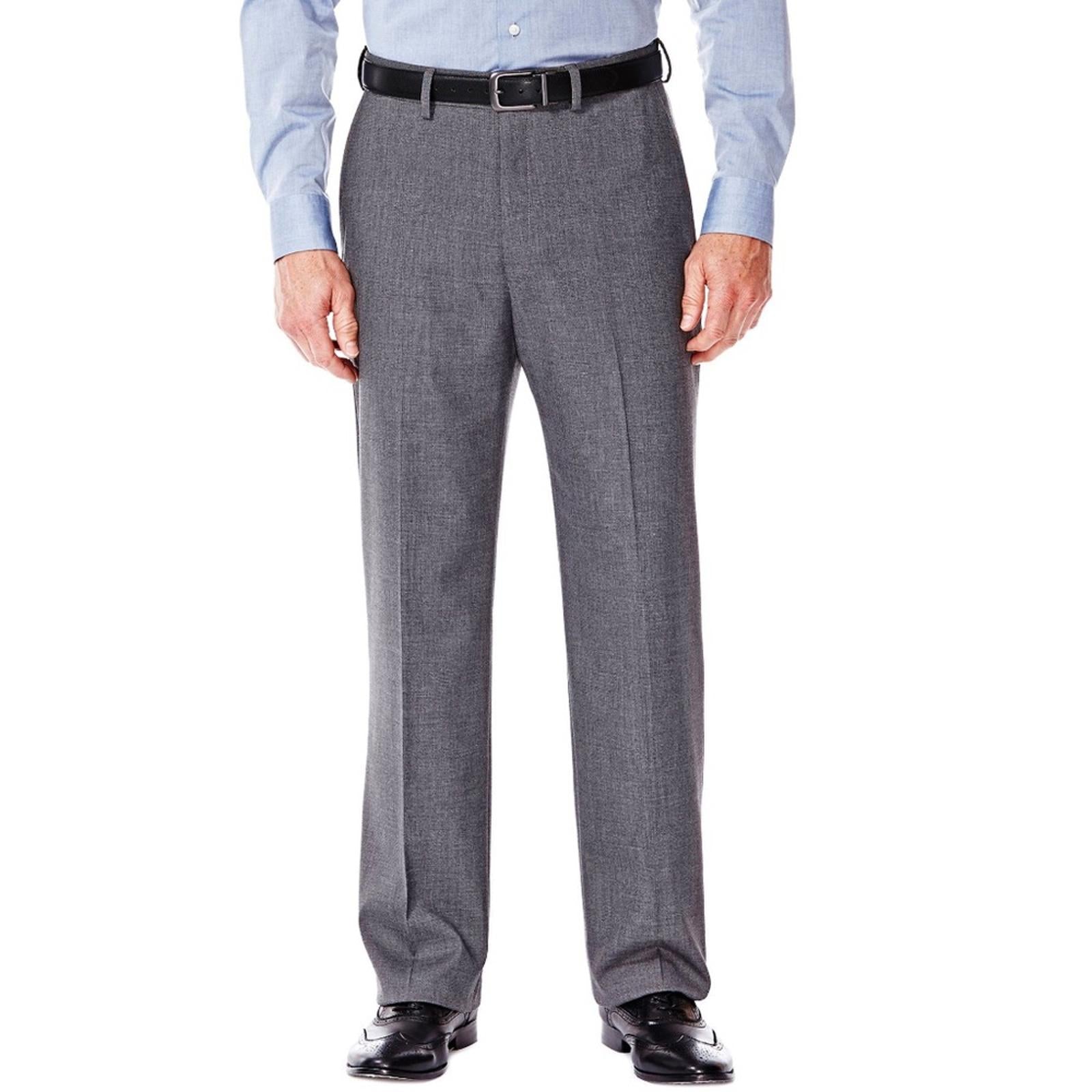 JM Haggar Premium Dress Pants, Stretch Solid Pleated Classic Fit Size W46 X L30