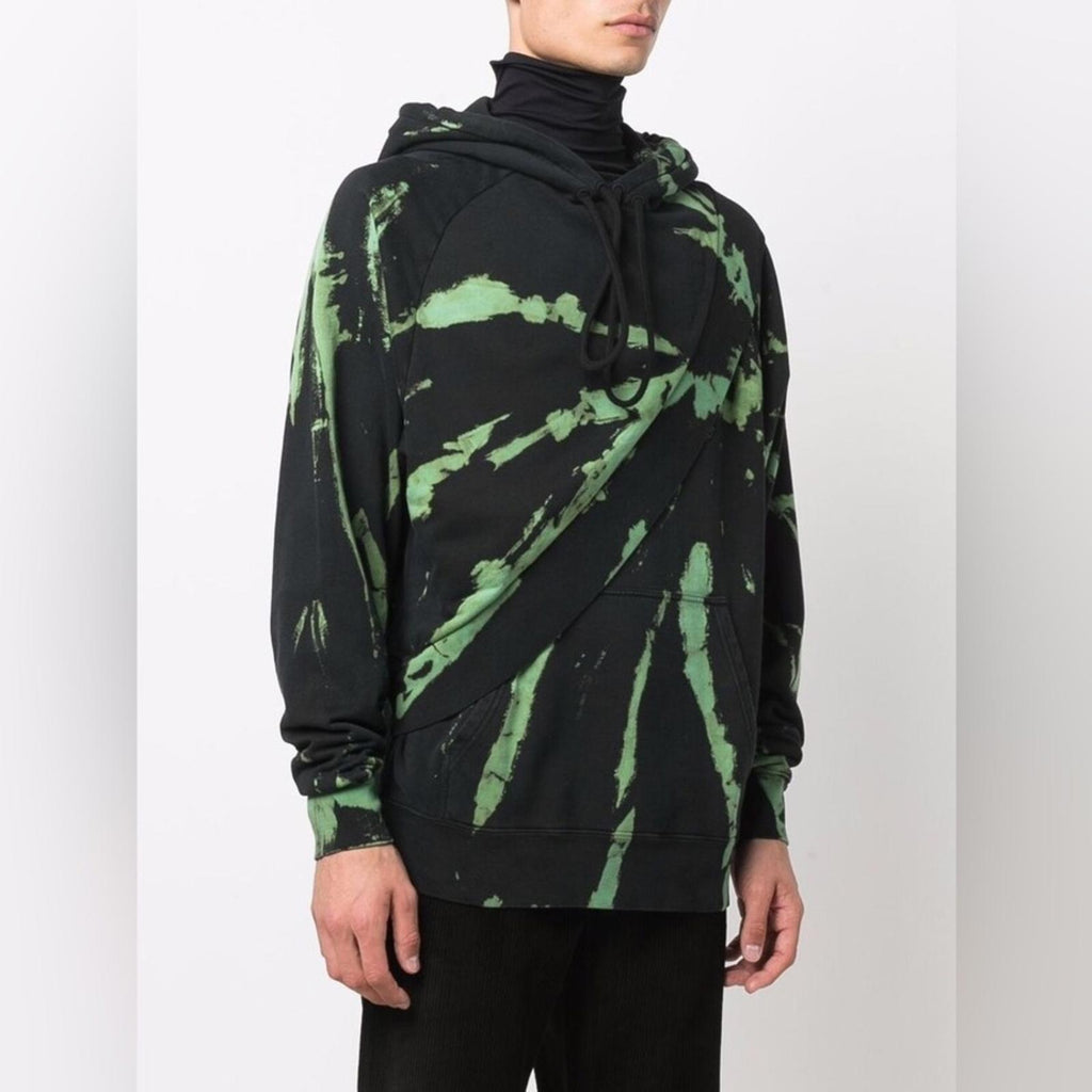 Études Tie Dye Layered Look Hoodie in Green/Black Size XS New w/Tag Retail $280
