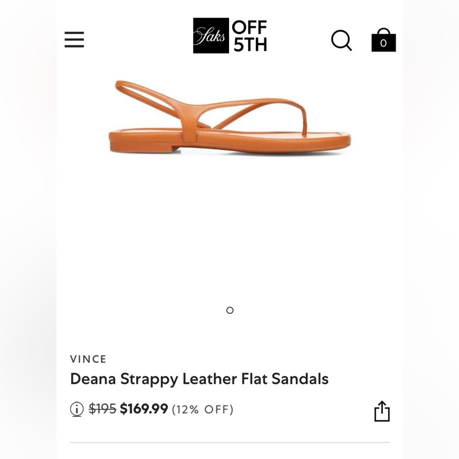 Vince Deana Strappy Leather Flat Sandals, Orange Size 10M (Sold Out) NEW $195