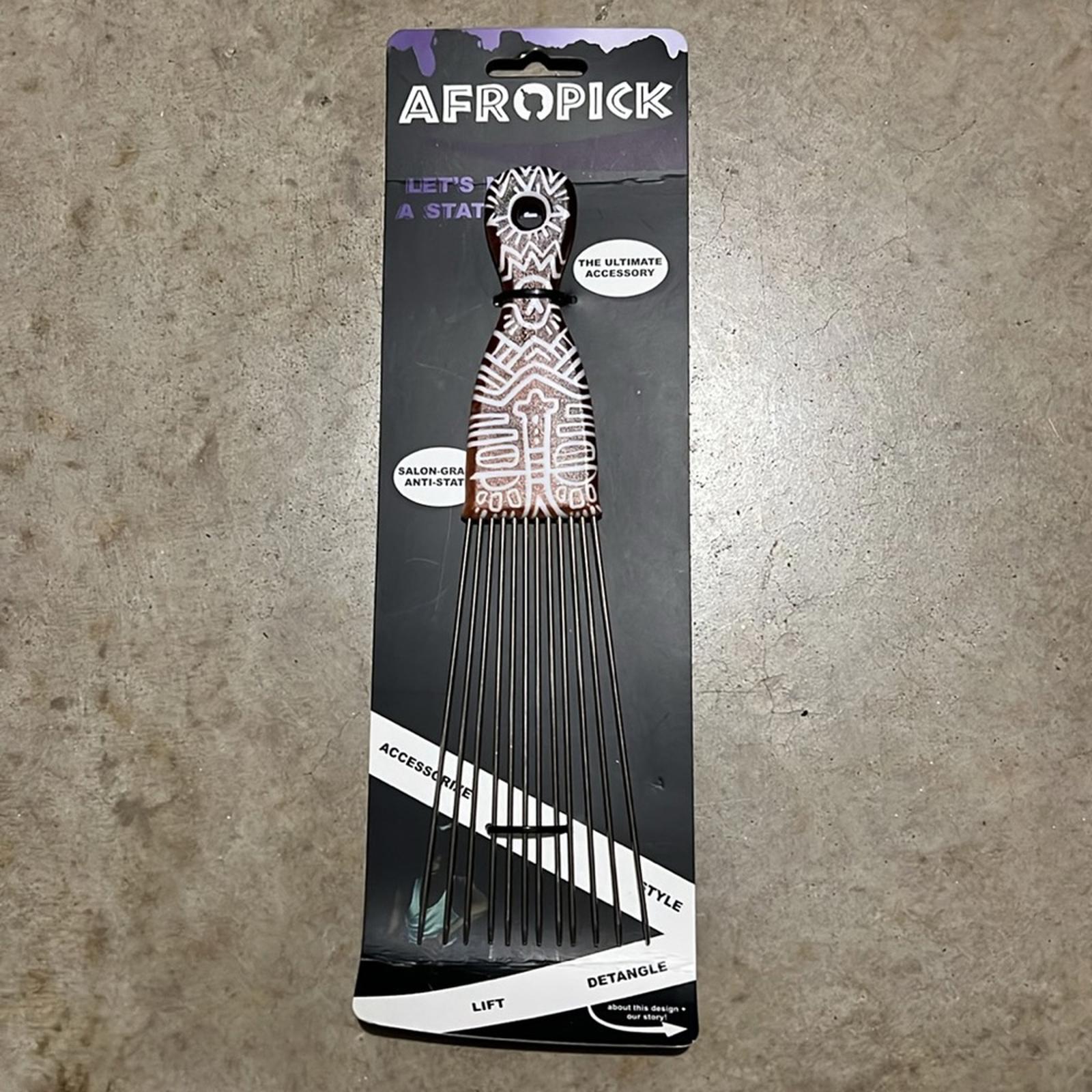 AfroPick Breathe Comb | Fro the Culture Metal Afro Comb Brown New w/Tag