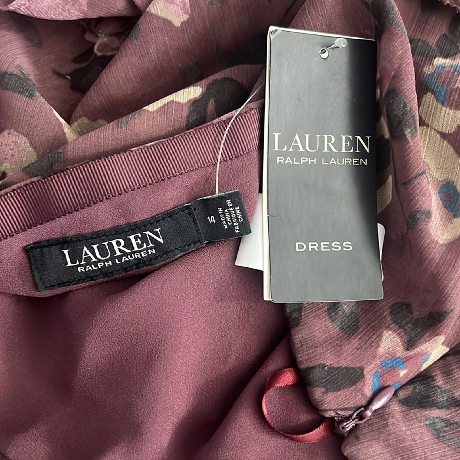 Lauren Ralph Lauren Floral Crinkle Georgette Mini Skirt in Purple Size 14 NWT
