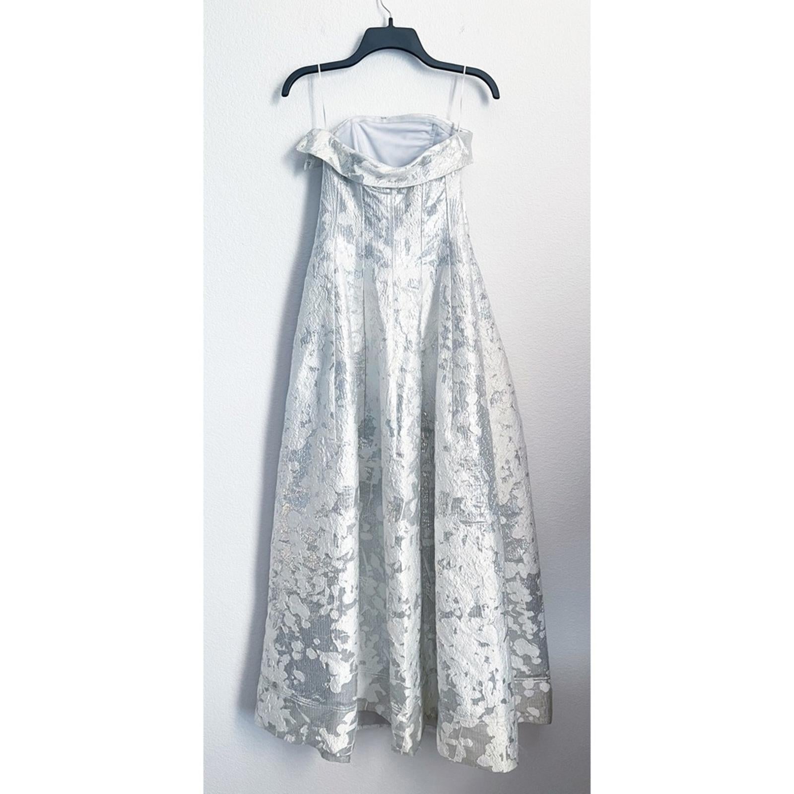 Simkhai Octavia Strapless Metallic Brocade Gown, NWT, Size 0 (Fits Size 2)