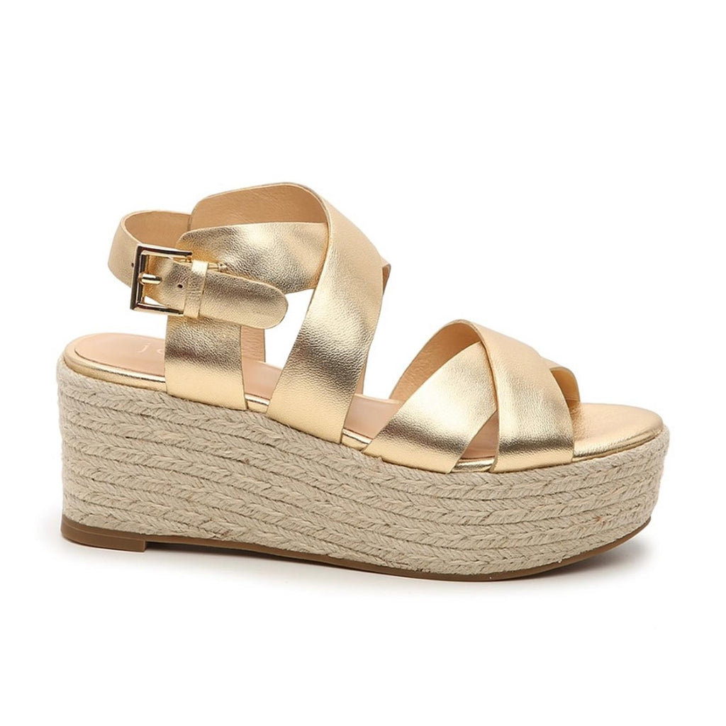 New JOIE Gaelyn Espadrilles Platform Sandals, Light Gold Size 41 New in Box $278