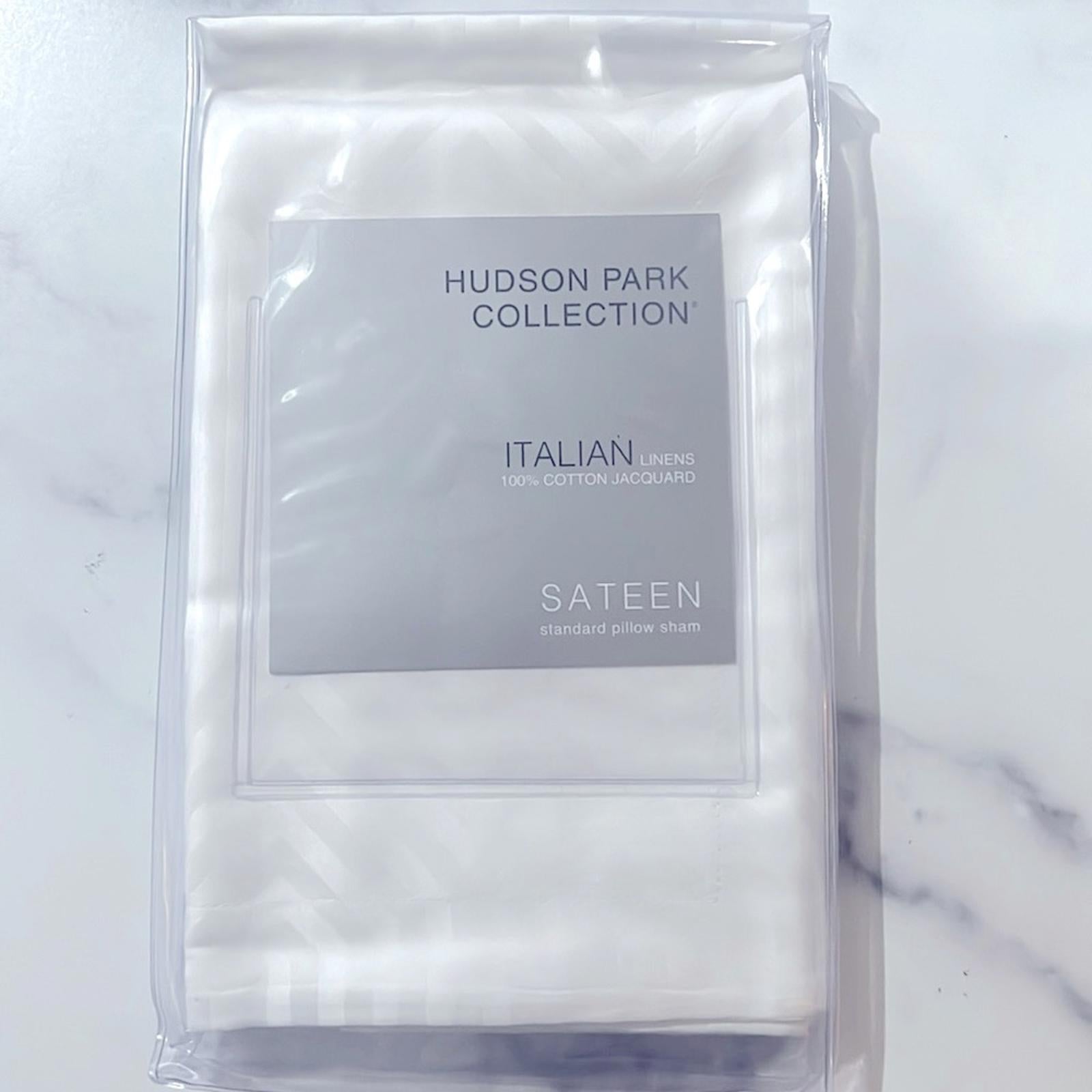 Hudson Park Collection Italian Tivoli Jacquard Standard Sham in White NWT $180