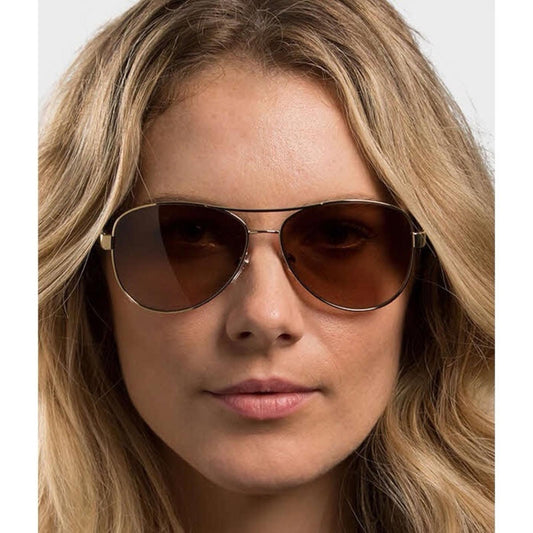 Burberry Pilot-Shaped Sunglasses, Light Gold & Brown Gradient Lens, New w/Tag