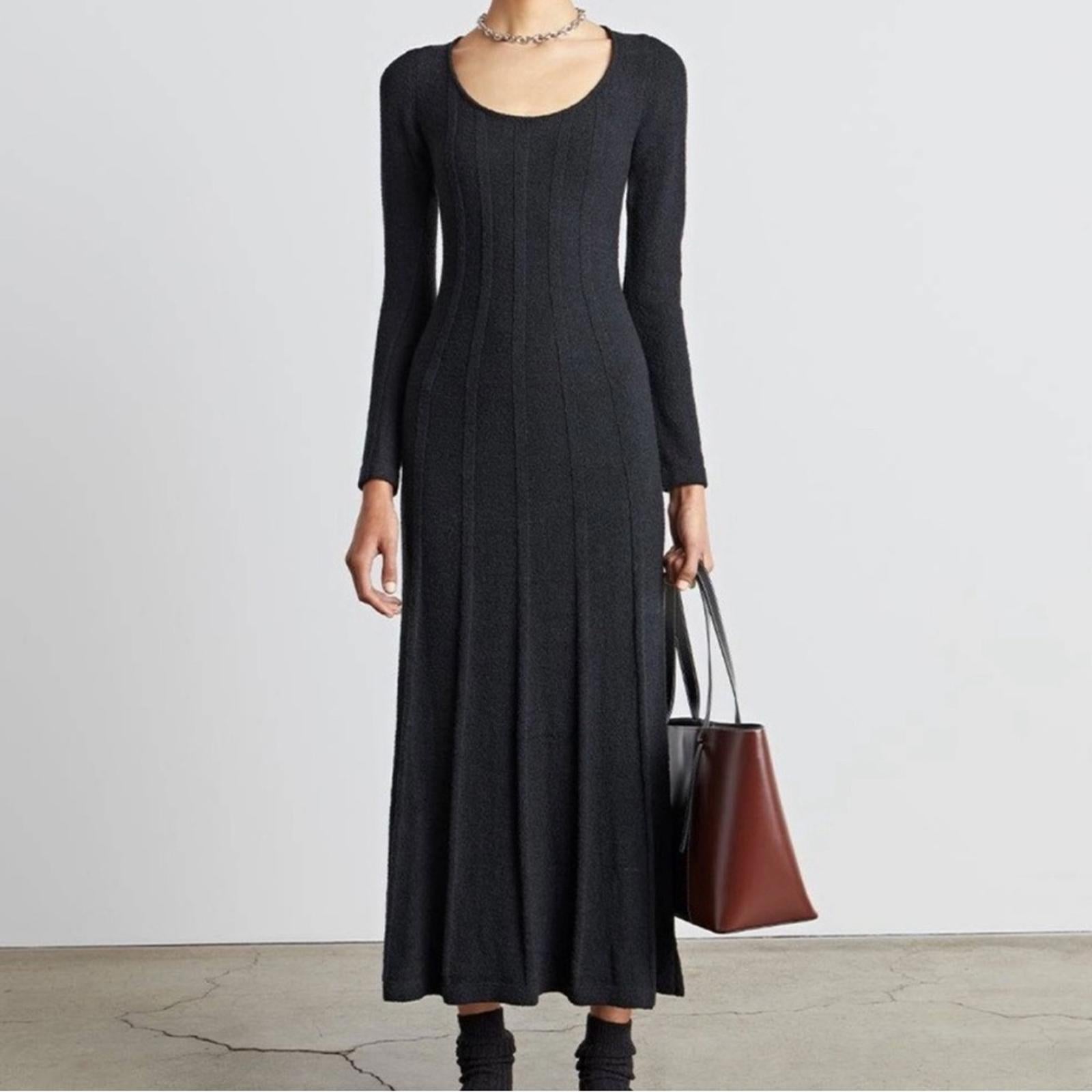 WhoWhatWear Evelyne Seamed Midi Dress, Coal/Black Size XS New w/Tag Retail $155