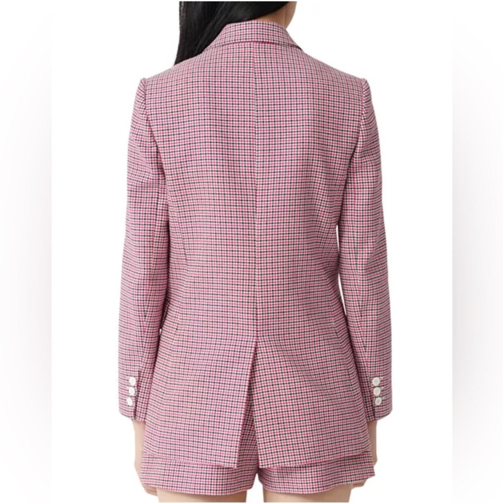 Maje Houndstooth Blazer in Fuchsia/Black, Size 36, New w/Tag