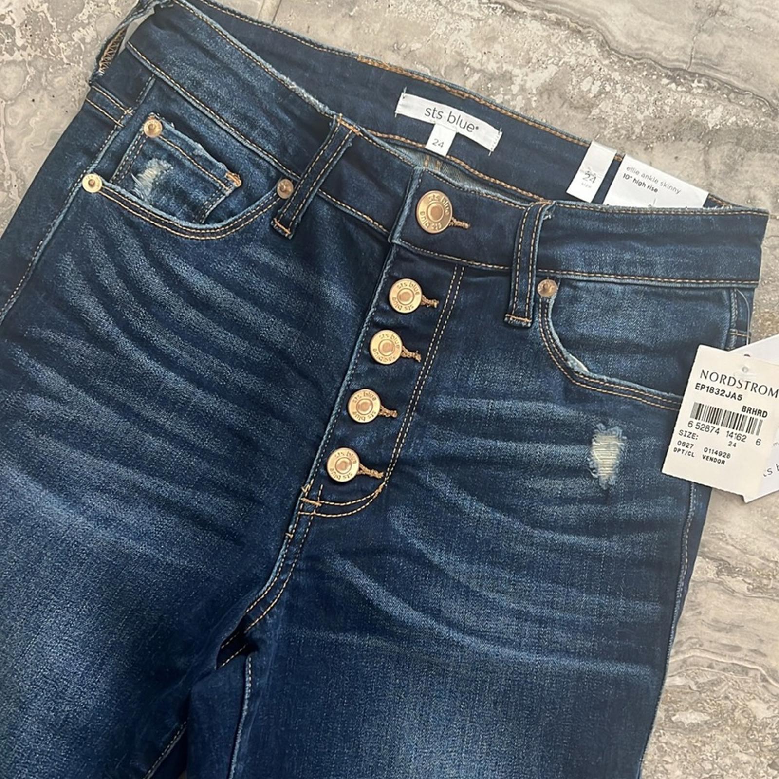 STS Blue Ellie Distressed Ankle Skinny Jeans, 10” High Rise Size 24 New w/Tag
