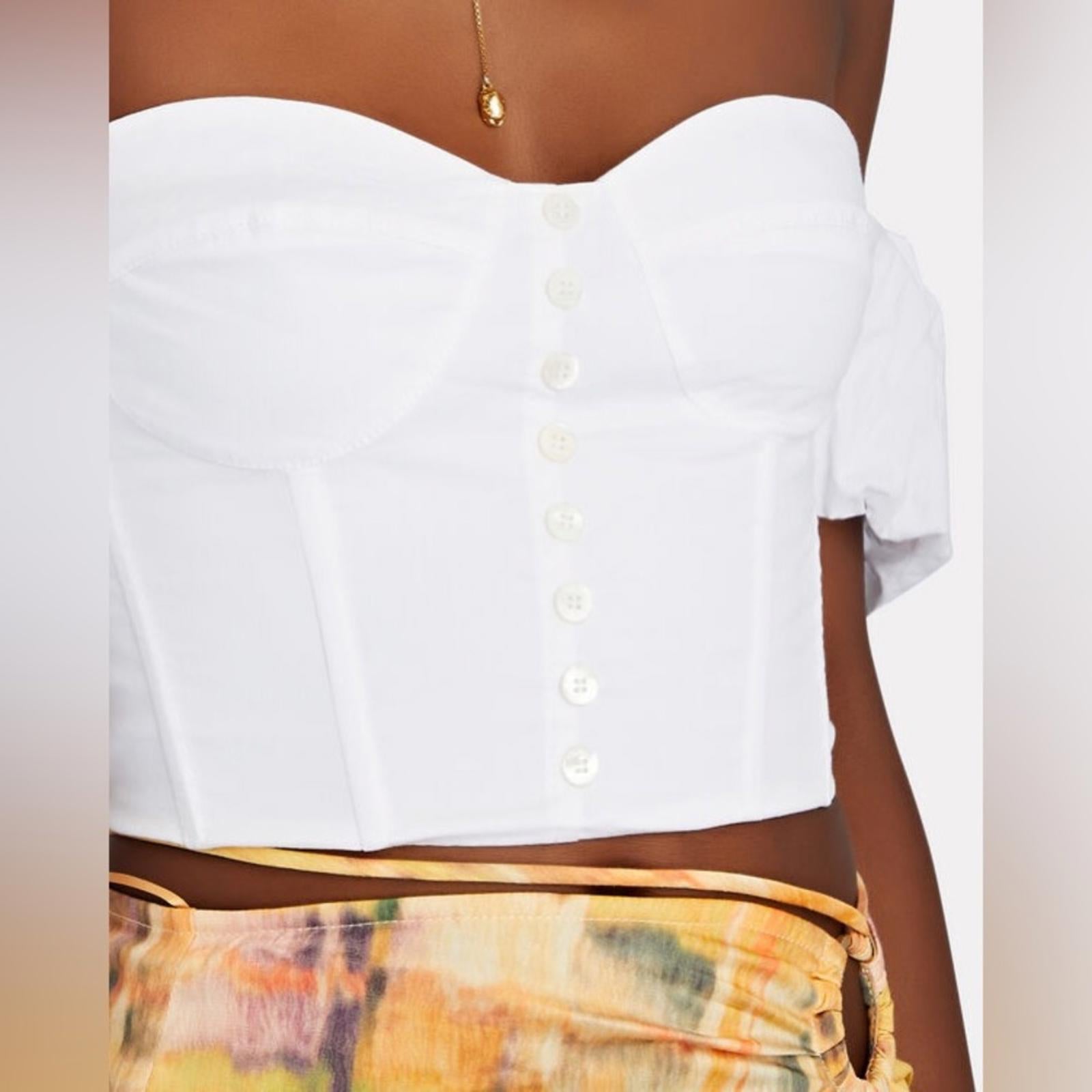 STAUD Revolve* Bouvier Crop Top in White, Size S New w/Tag Retail $245 SOLD OUT!
