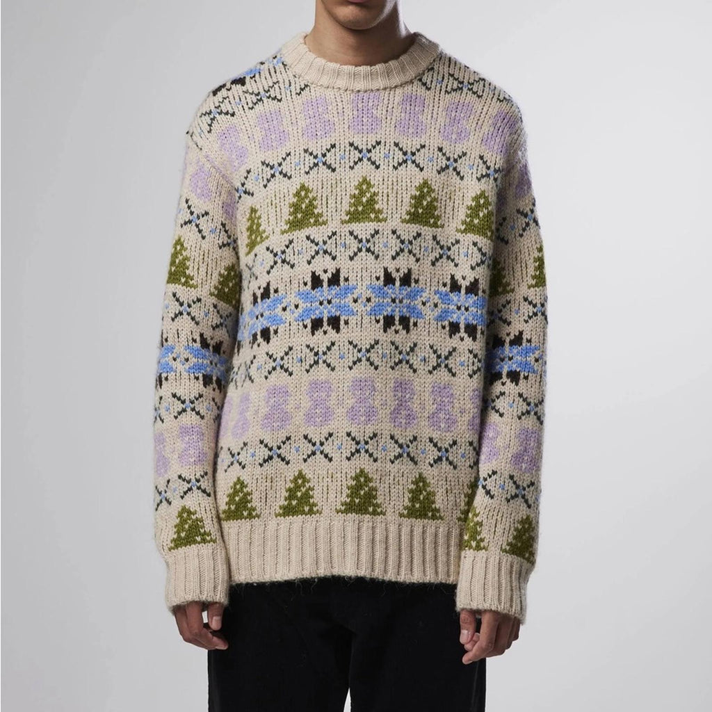 NN07 Stein Wool-Alpaca Blend Crewneck Sweater in Ecru Multi Size XL NWT $370