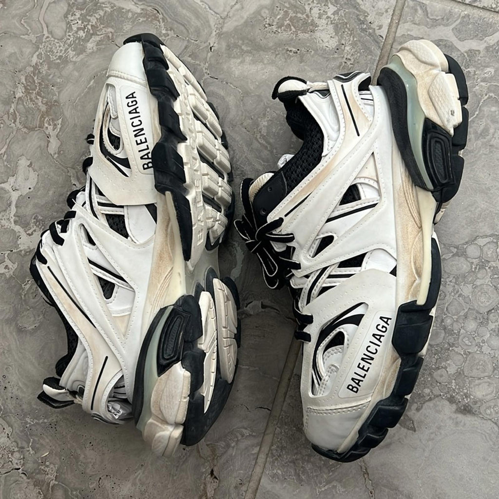 Balenciaga Track Sneakers, White/Black +Extra Shoe Laces Size EU34 US4 EXCELLENT
