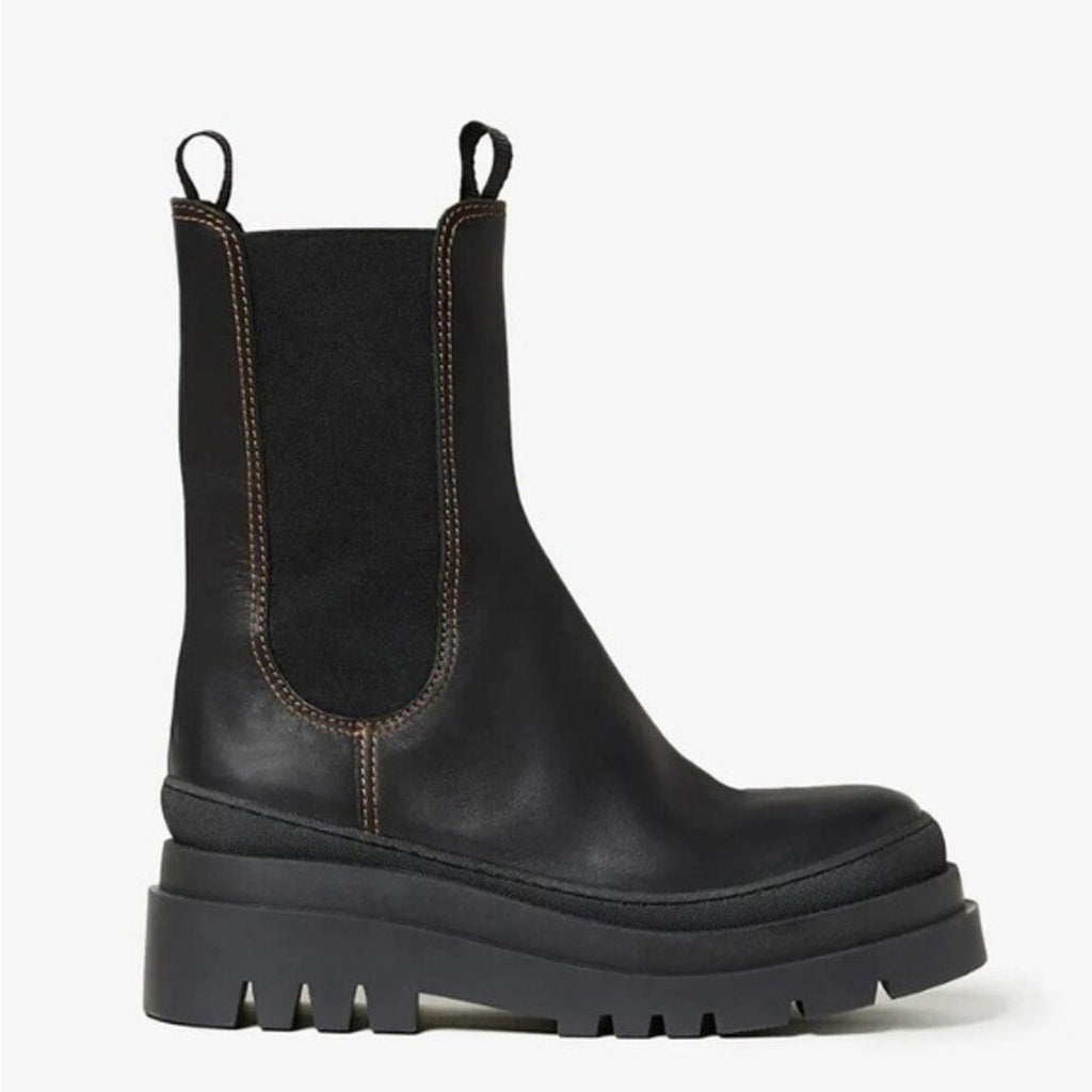 Loeffler Randall Carlota Pull On Chelsea Boots in Black, Size 6.5 New in Box