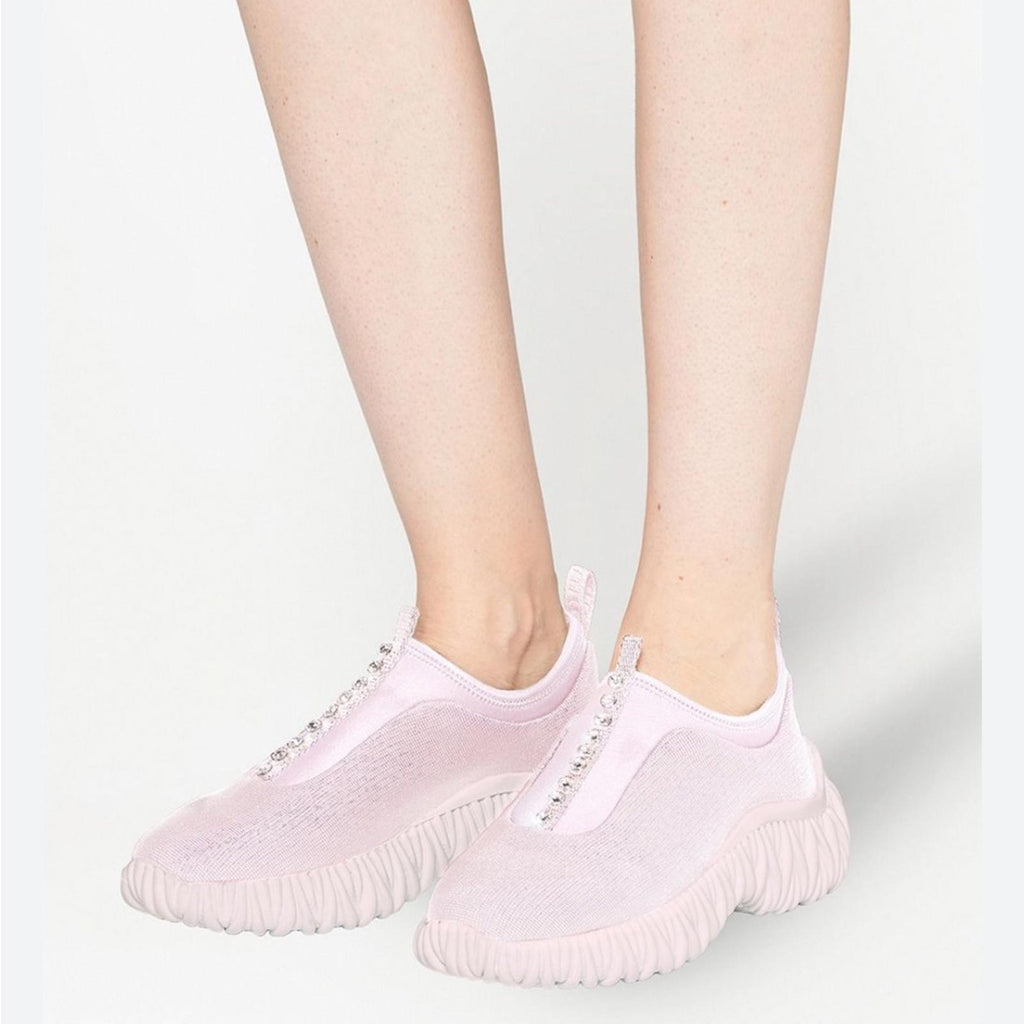 Miu Miu Crystal-Embellished Low Top Sneakers, Size 39.5 New in Box SOLD OUT!