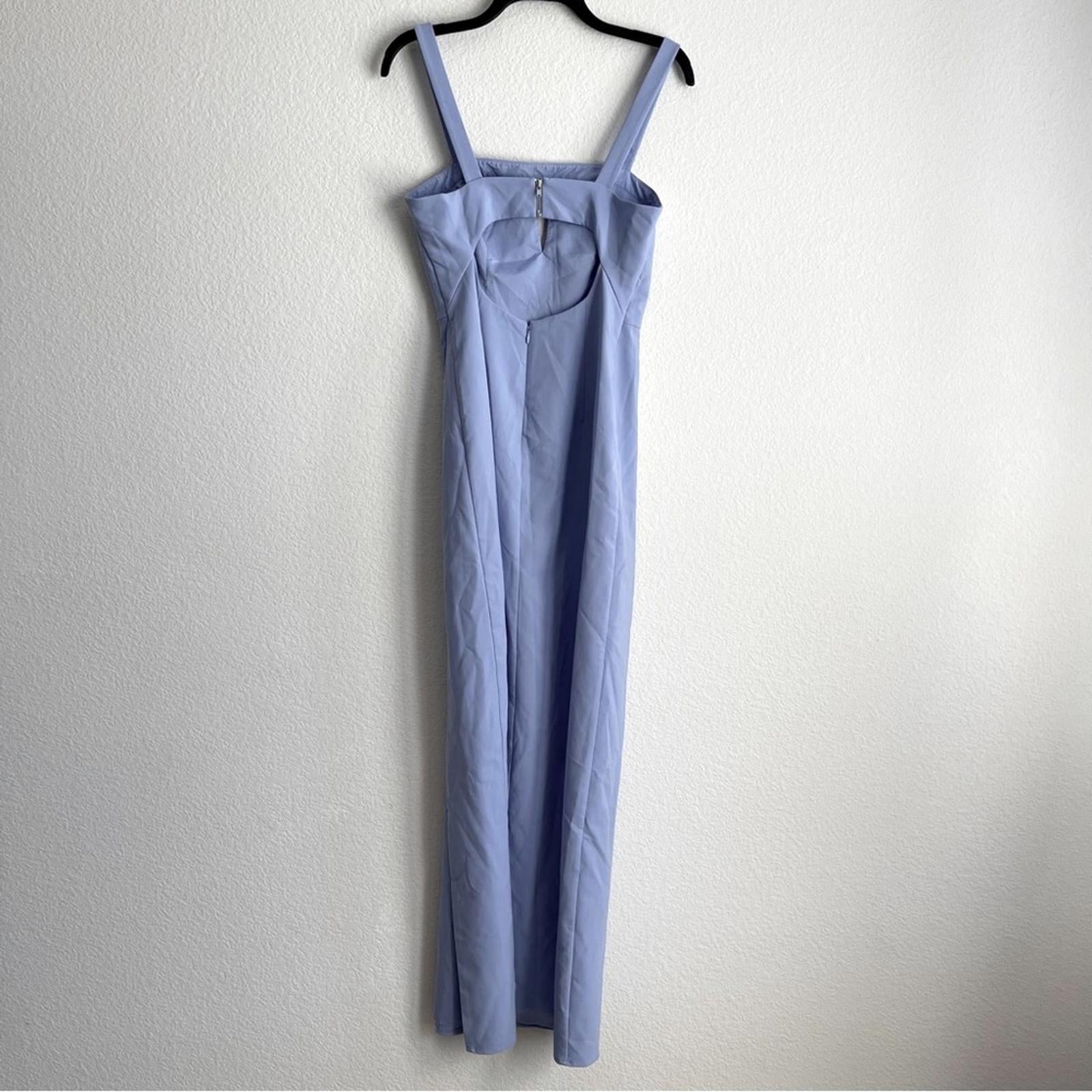 Aidan Mattox Sleeveless Cutout Column Gown in Baby Blue, Size 4 EXCELLENT! $220