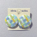 Olivia Welles Woven Round Button Stud Earrings, New with Tag