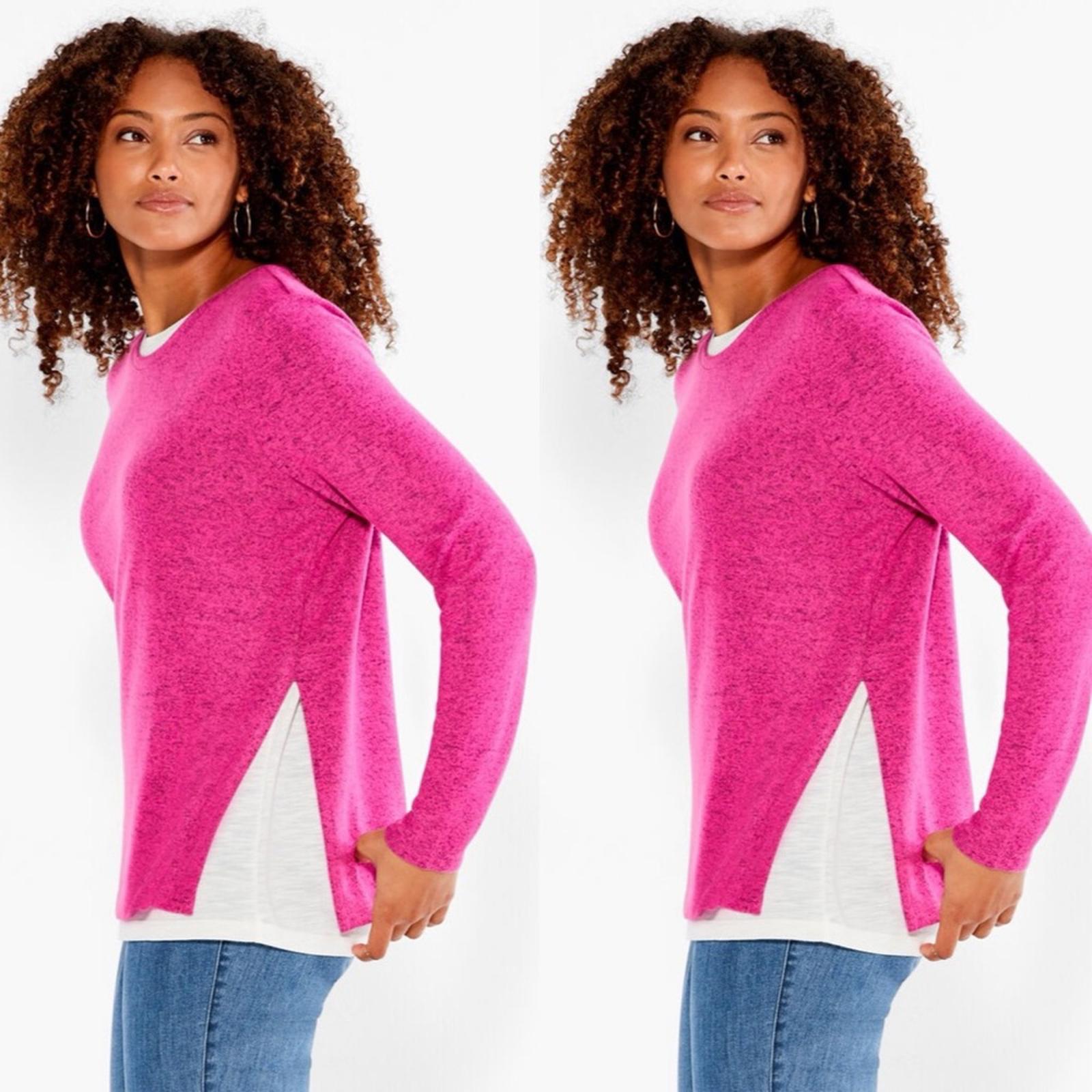 NZT NIC+ZOE Sweet Dreams Long Sleeve Double Layered Top, Size XL New w/Tag