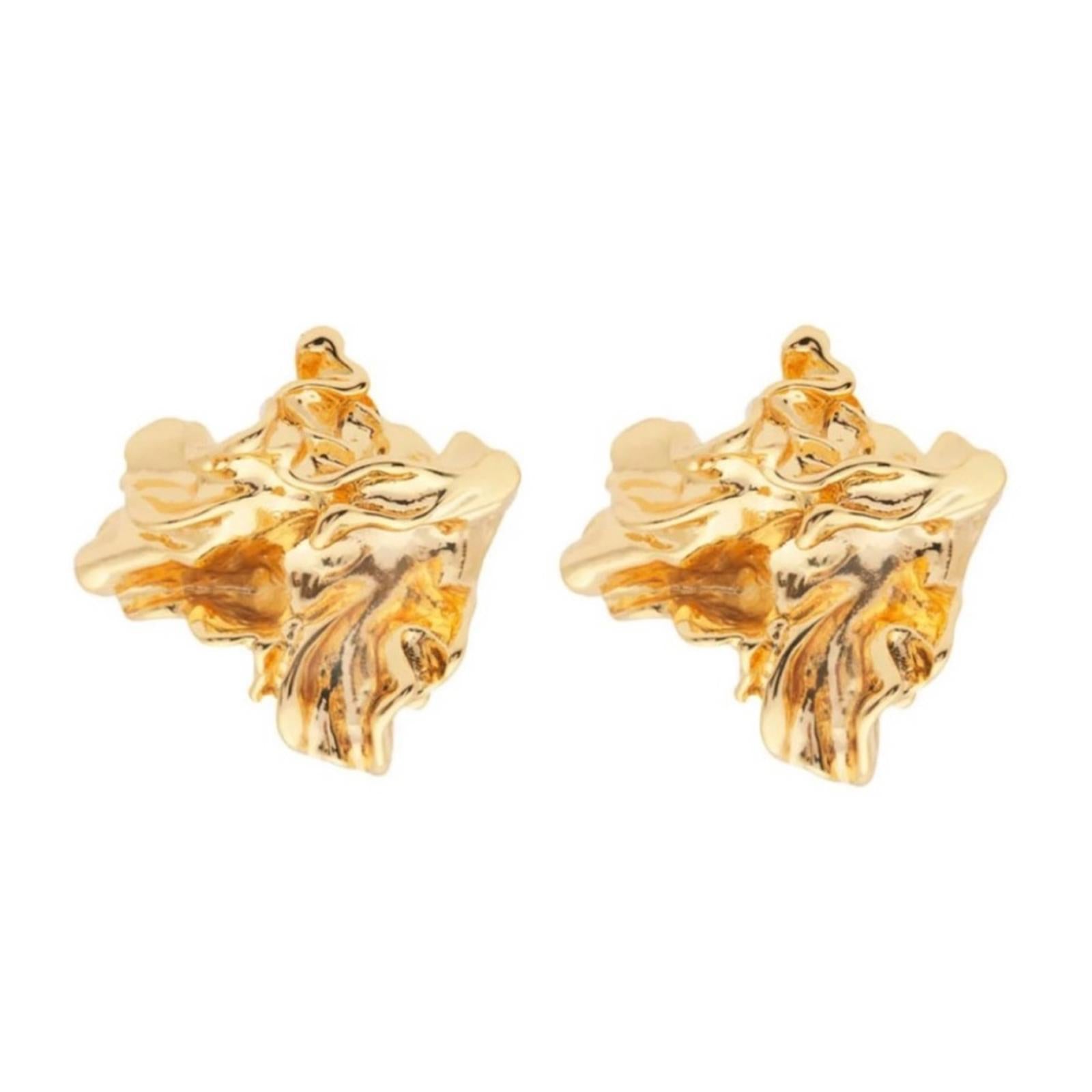 NEW Amber Sceats Reese Earrings 24K Gold Plated w/ Black Pouch Retail $229