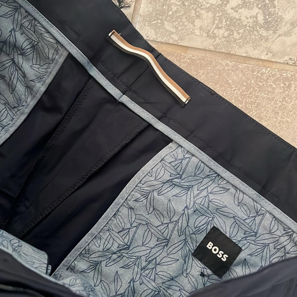 Boss Perin Pleated Relaxed Fit Dress Pants in Dark Blue Size 38 R New w/Tag $248