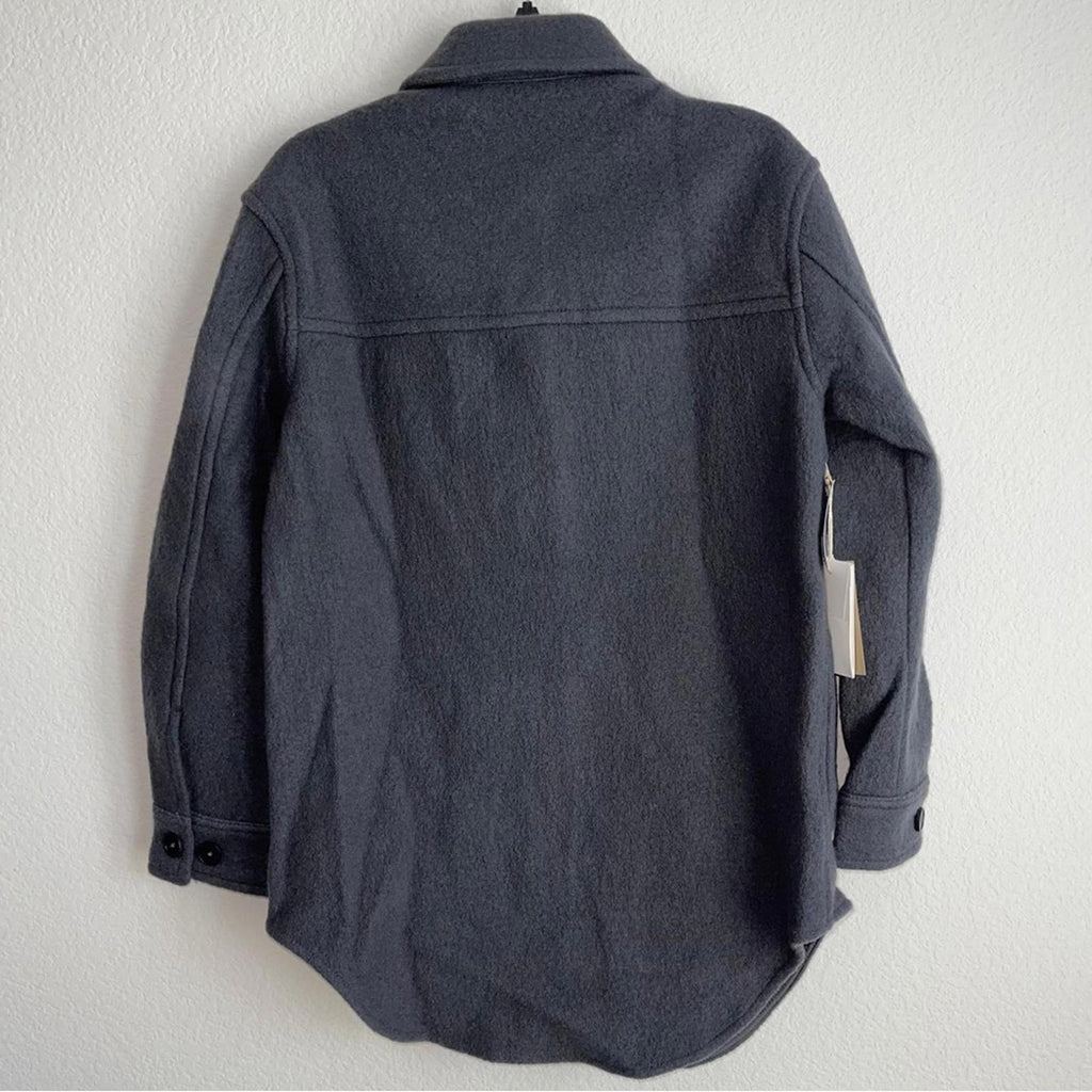 Wilfred Free The Ganna Shirt Jacket Merino-Wool Shacket in Charcoal, XS NWT $198